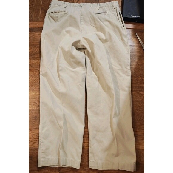 Vintage Polo Ralph Lauren Andrew Pants Mens 35x27 Tan Pleated Chino Preppy Y2K - Picture 6 of 8